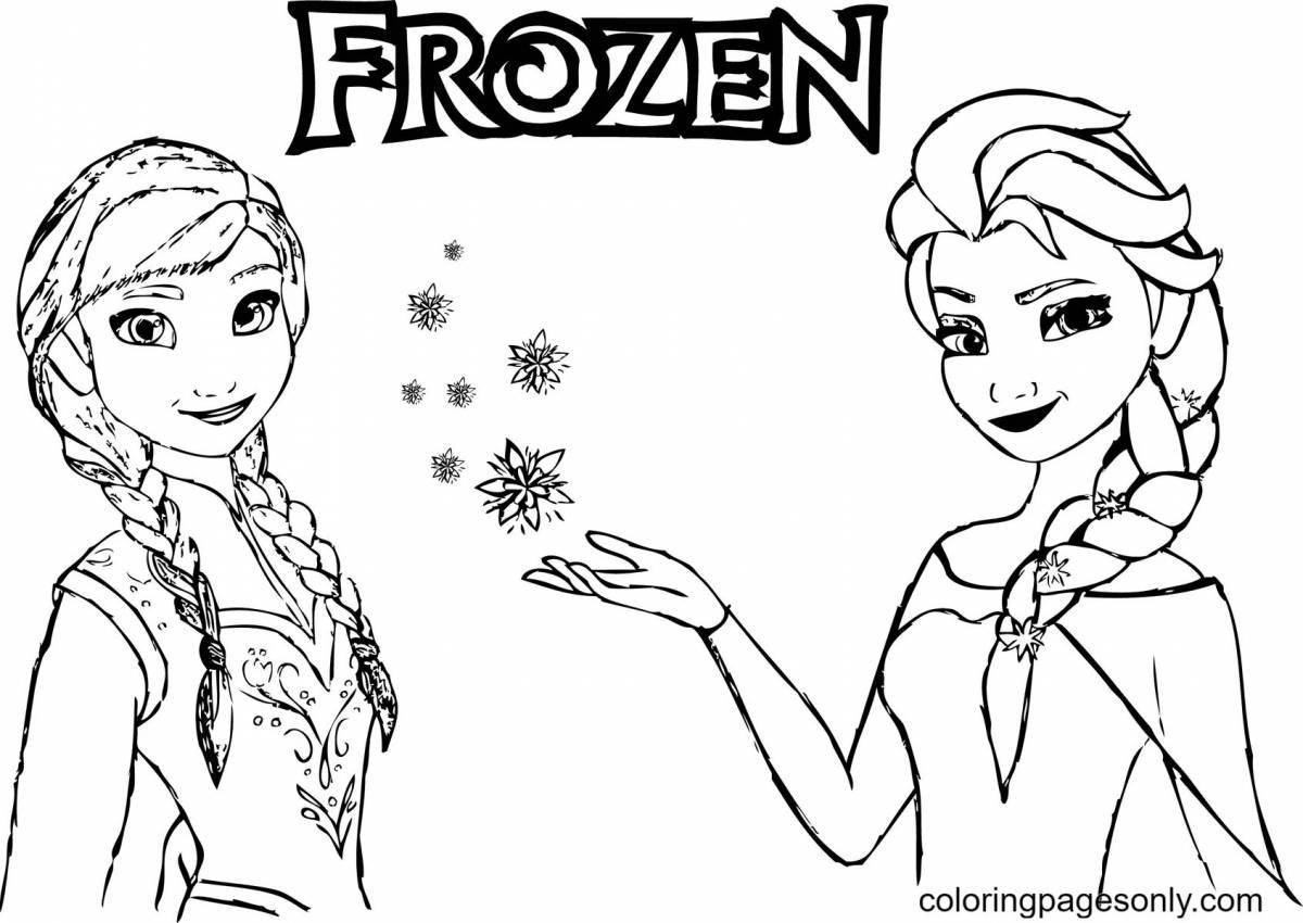 Radiant coloring elsa for children 3-4 years old