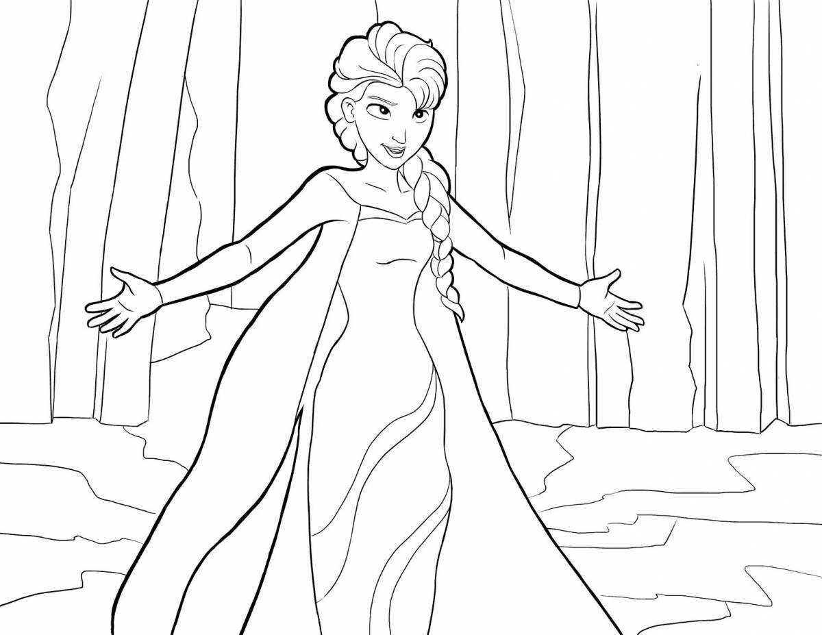 Cute elsa coloring book for kids 3-4 years old