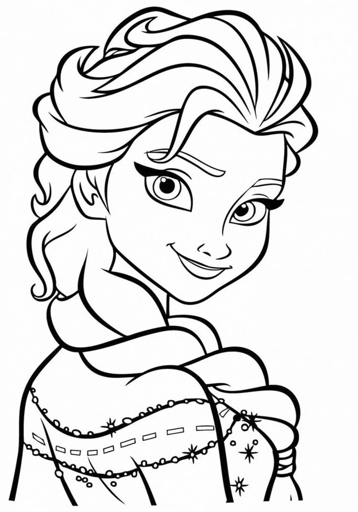 Elsa fairytale coloring book for kids 3-4 years old