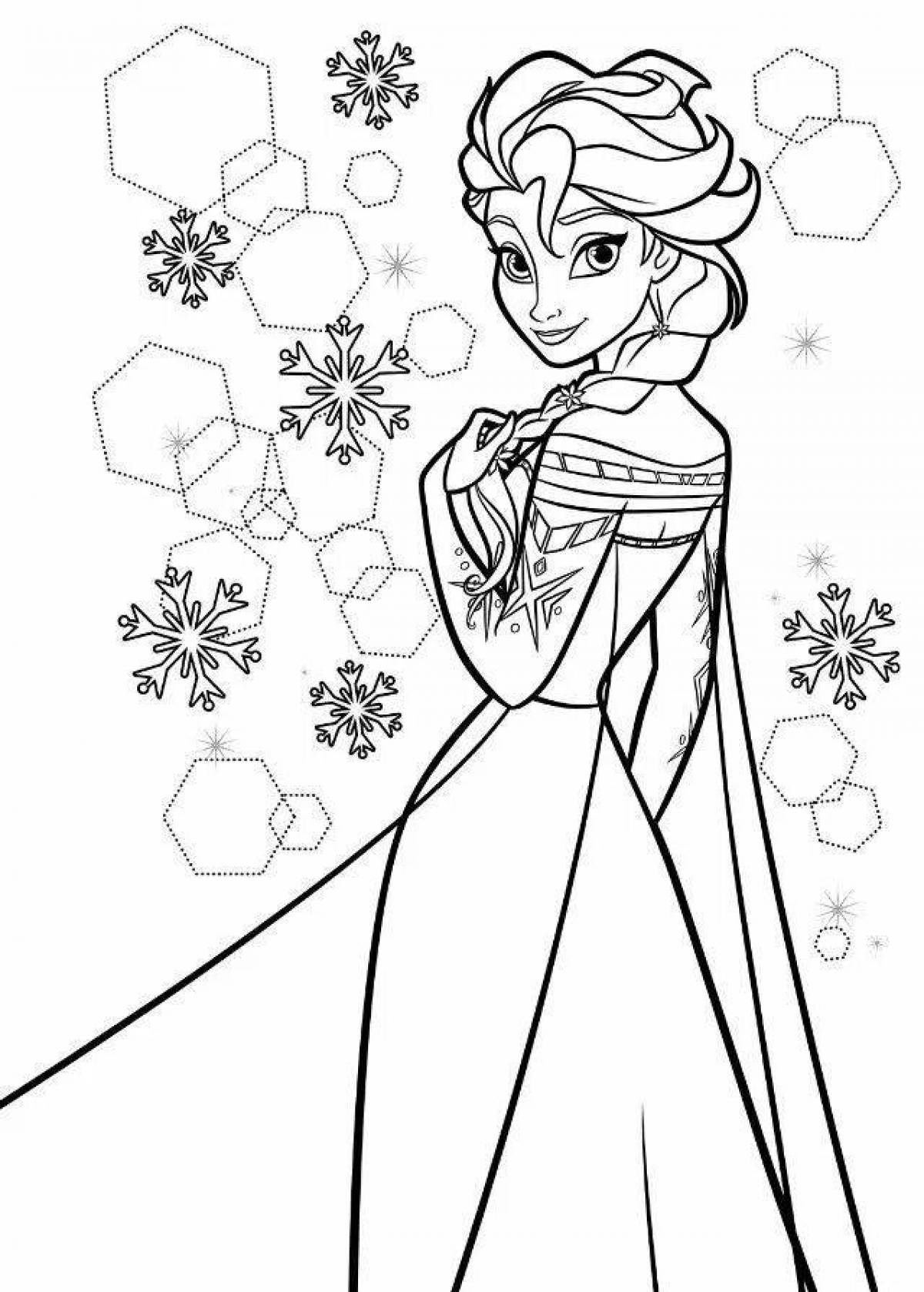 Wonderful coloring Elsa for children 3-4 years old