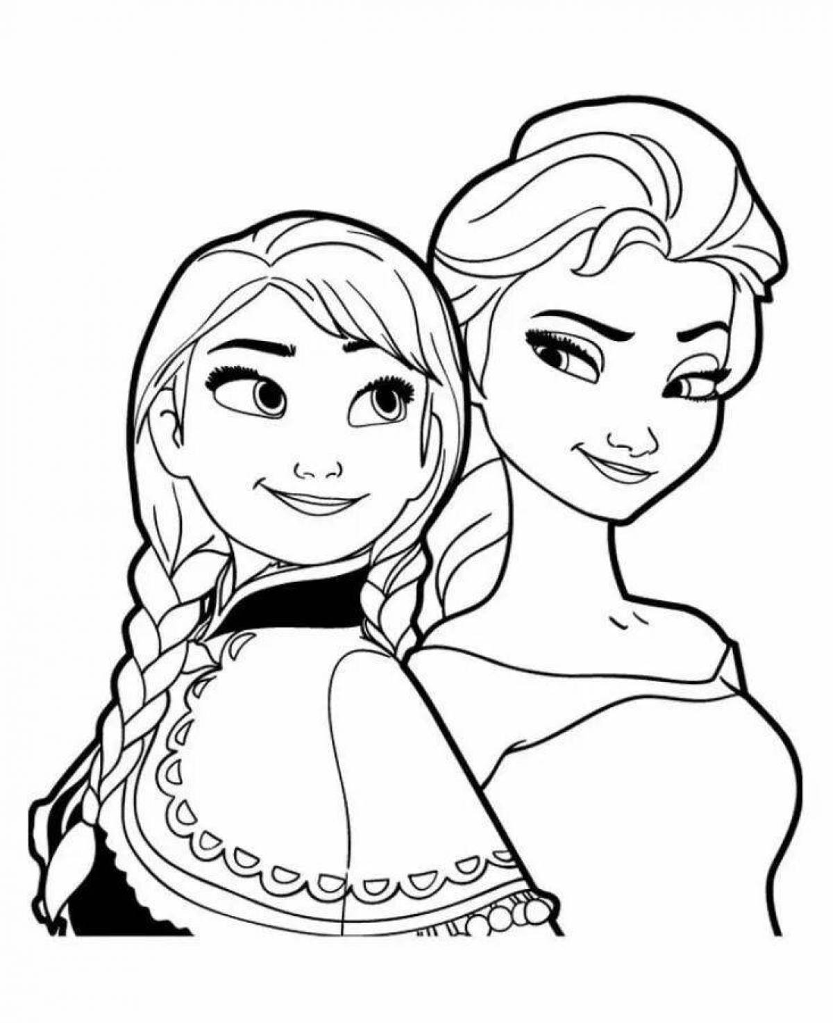 Glorious elsa coloring book for kids 3-4 years old