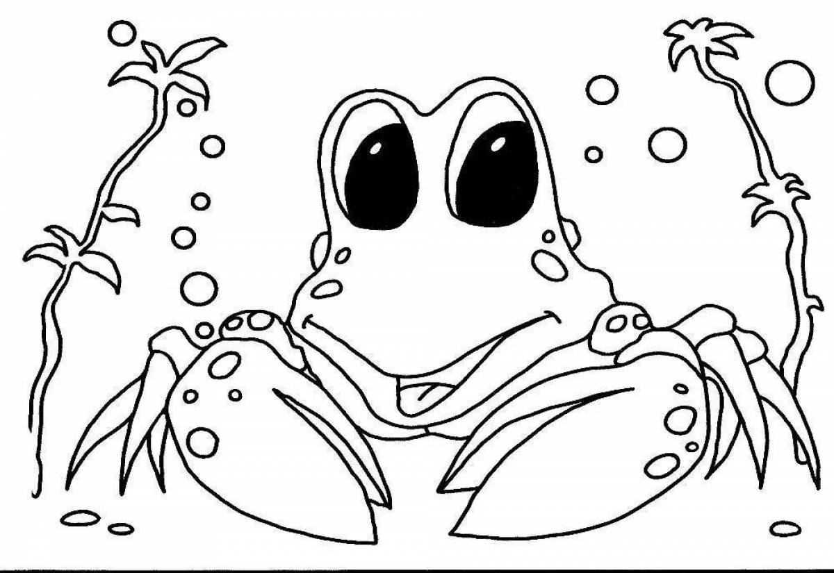 Colorful crab coloring page