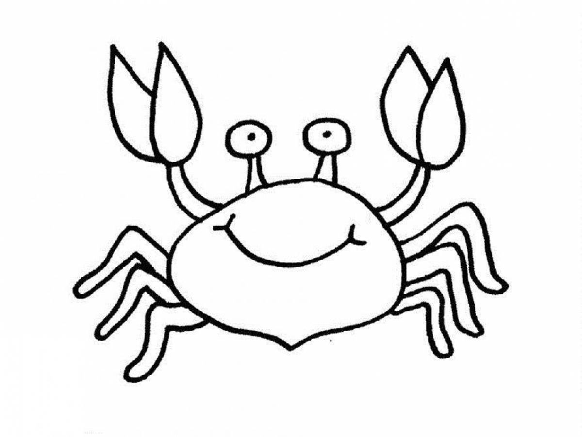 Bright crab coloring page