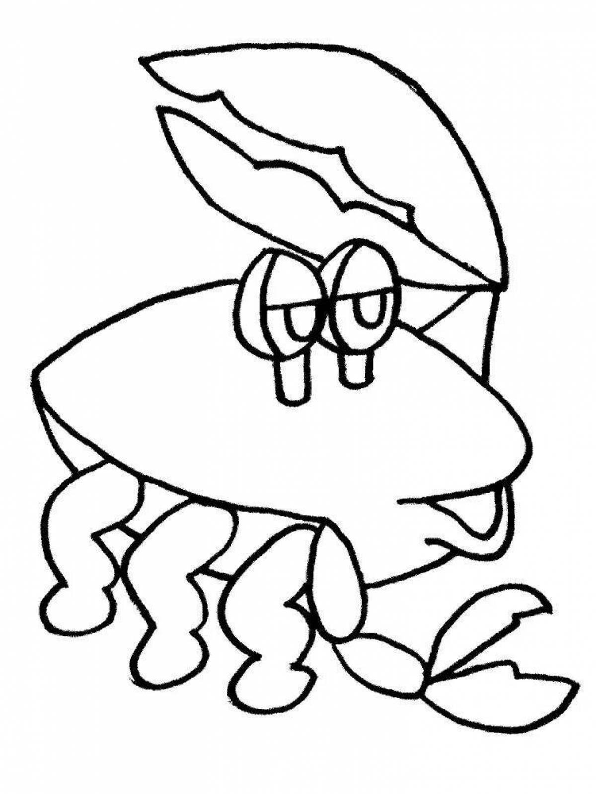 Charming crab coloring page