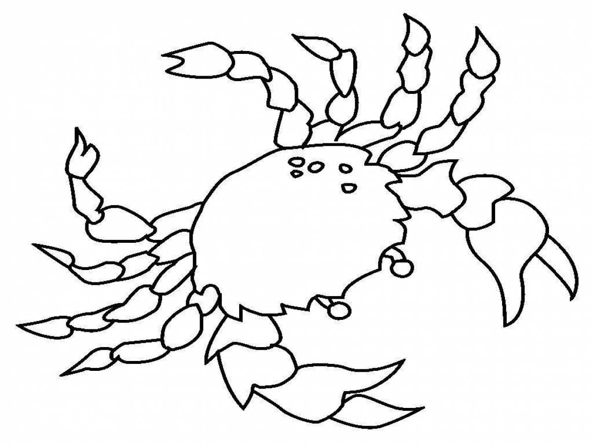 Charming crab coloring book