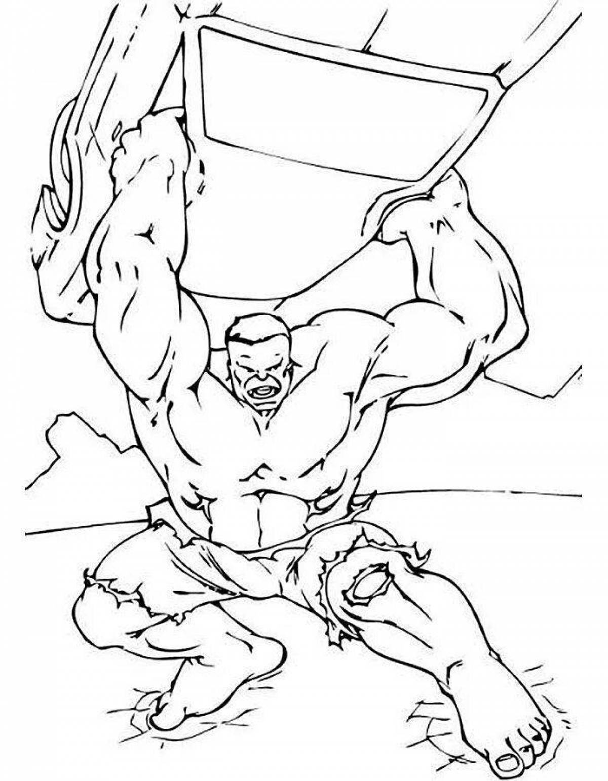 Brightly colored Hulk coloring book
