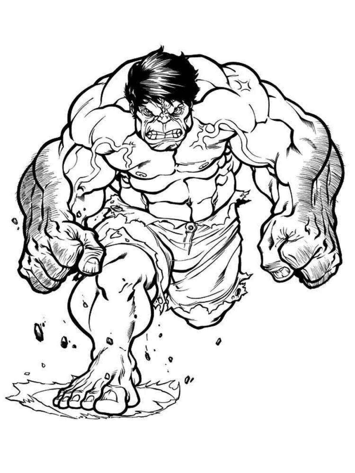 Detailed coloring of the hulk