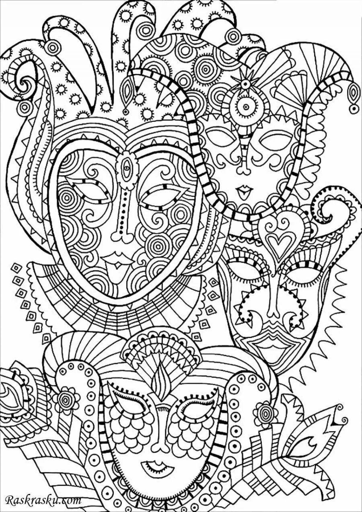 Stimulating anti-stress coloring book