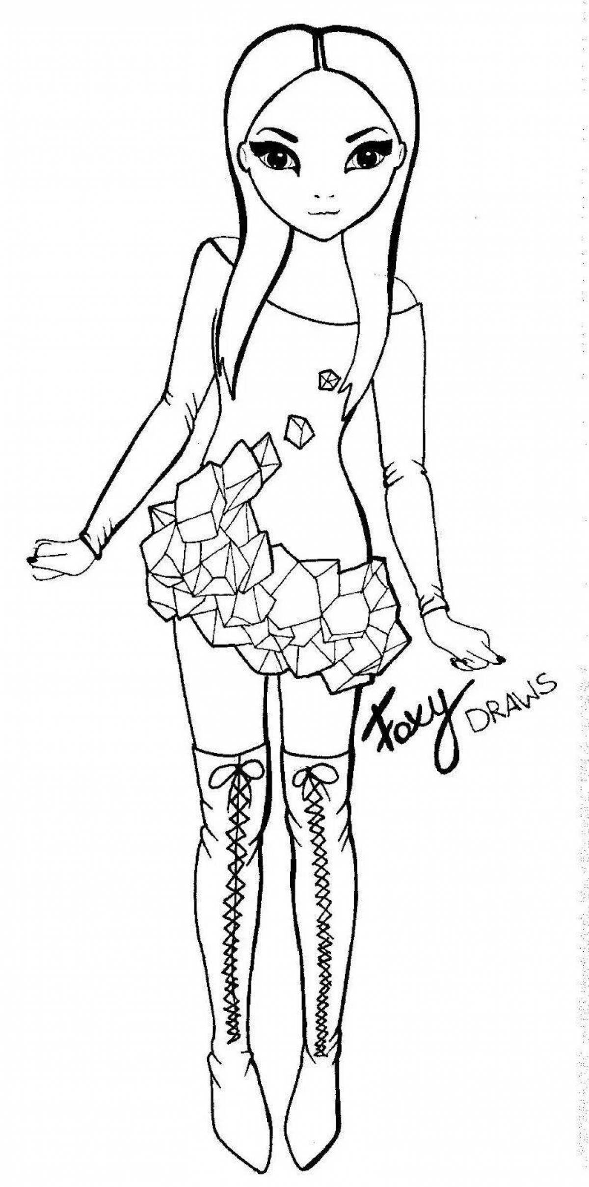 Amazing Top Model Coloring Page