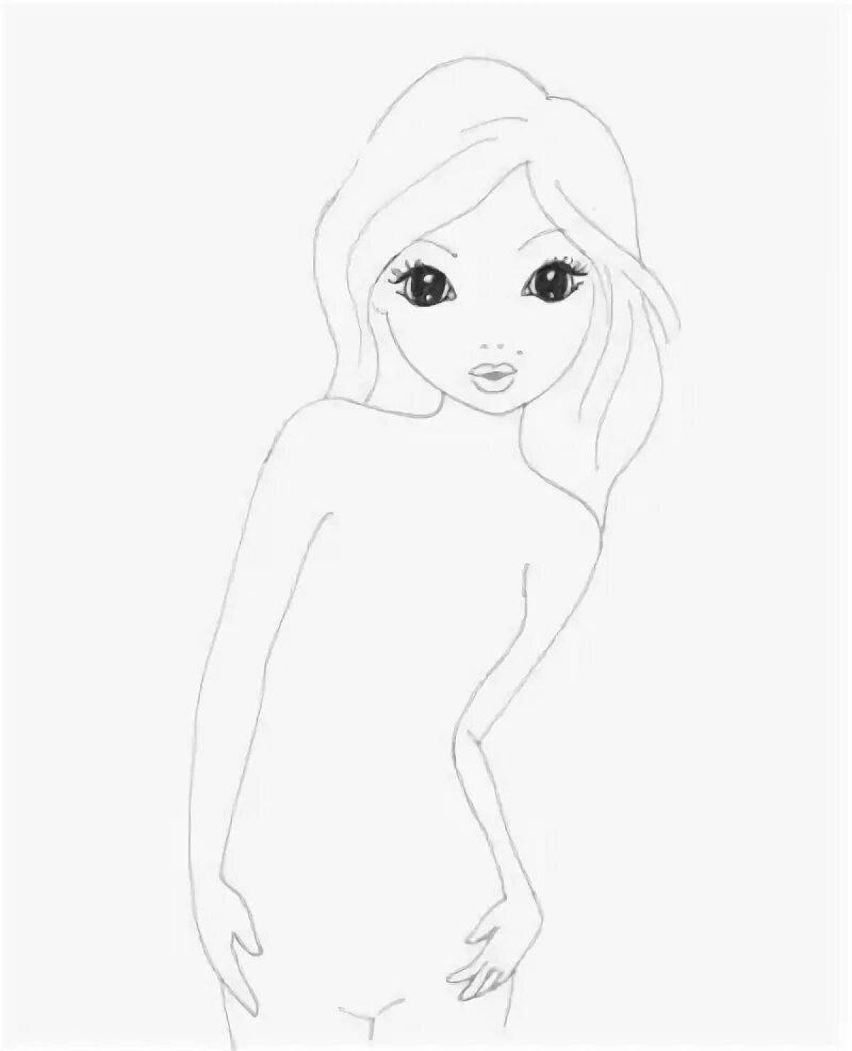 Dazzling Top Model Coloring Page