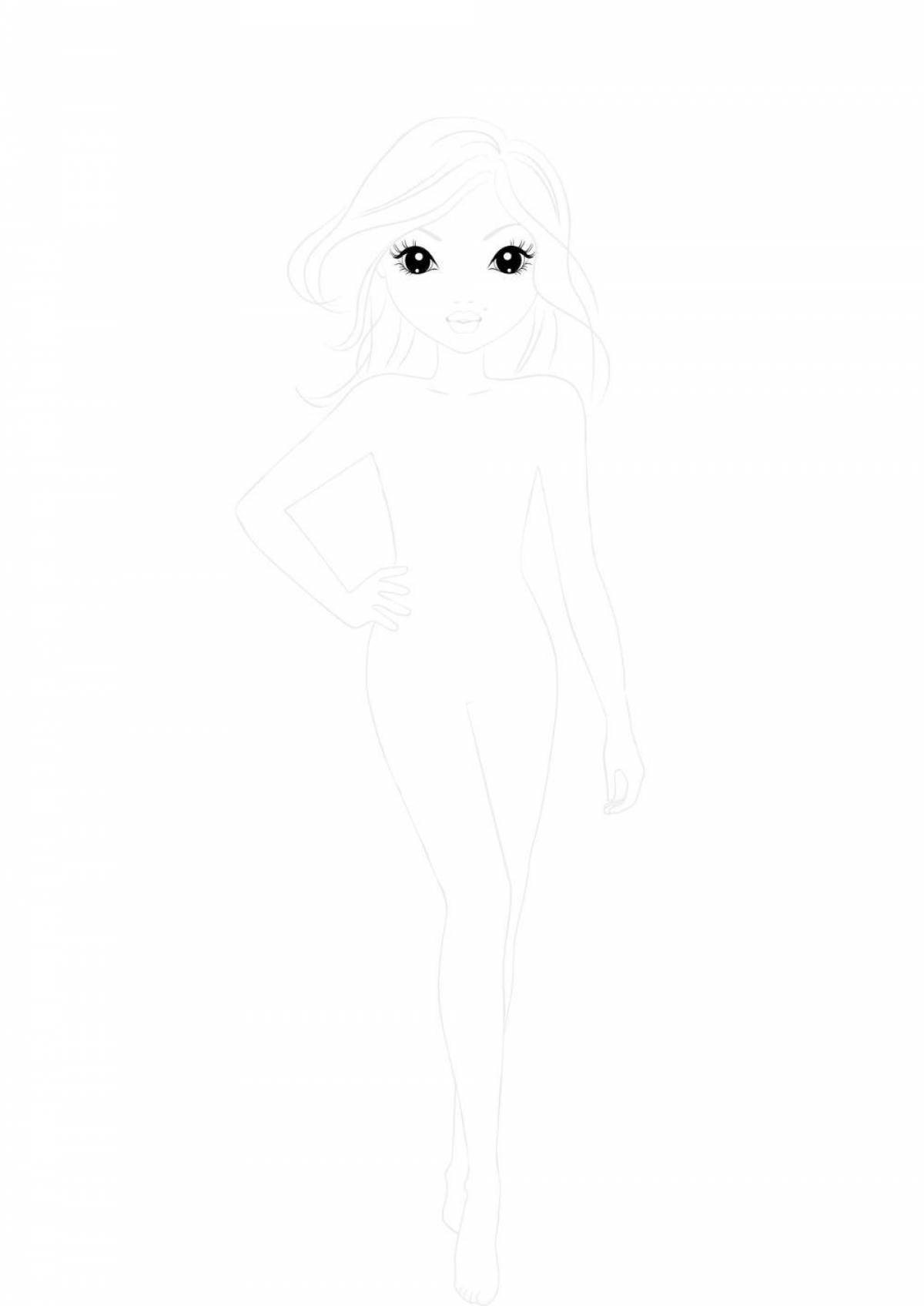 Adorable top models coloring page