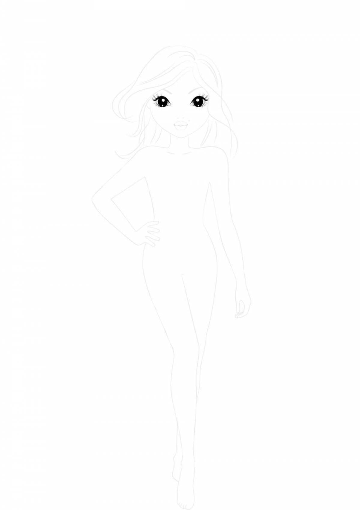 Adorable top models coloring page
