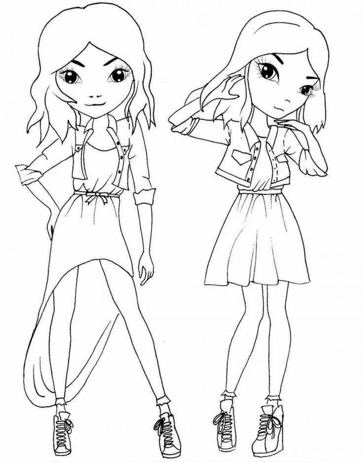 Seductive Top Model Coloring Page