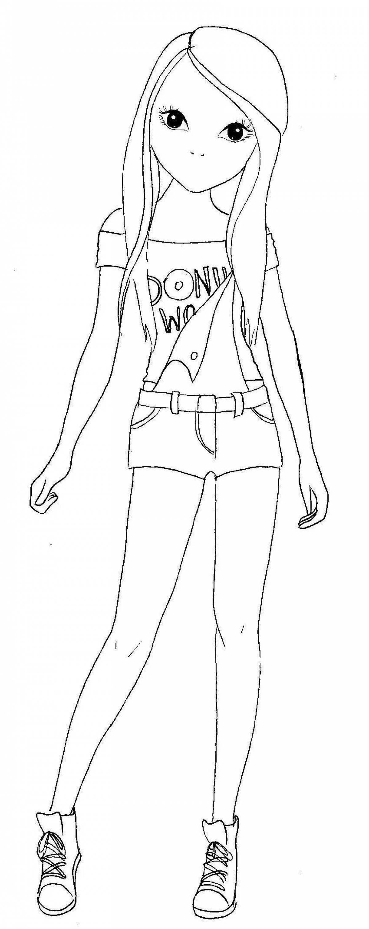 Coloring page charming top model
