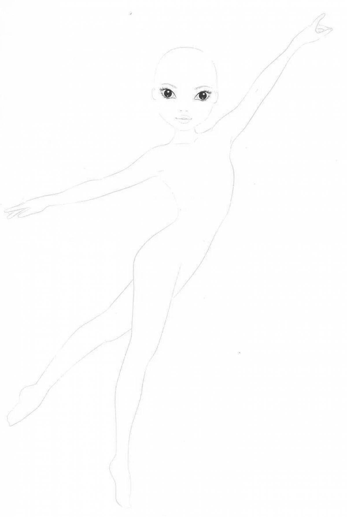 Coloring page of a stunning top model
