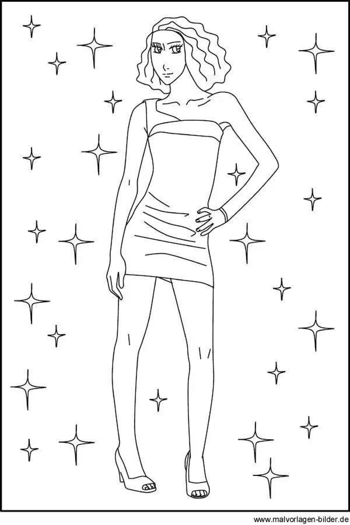 Impressive top model coloring page