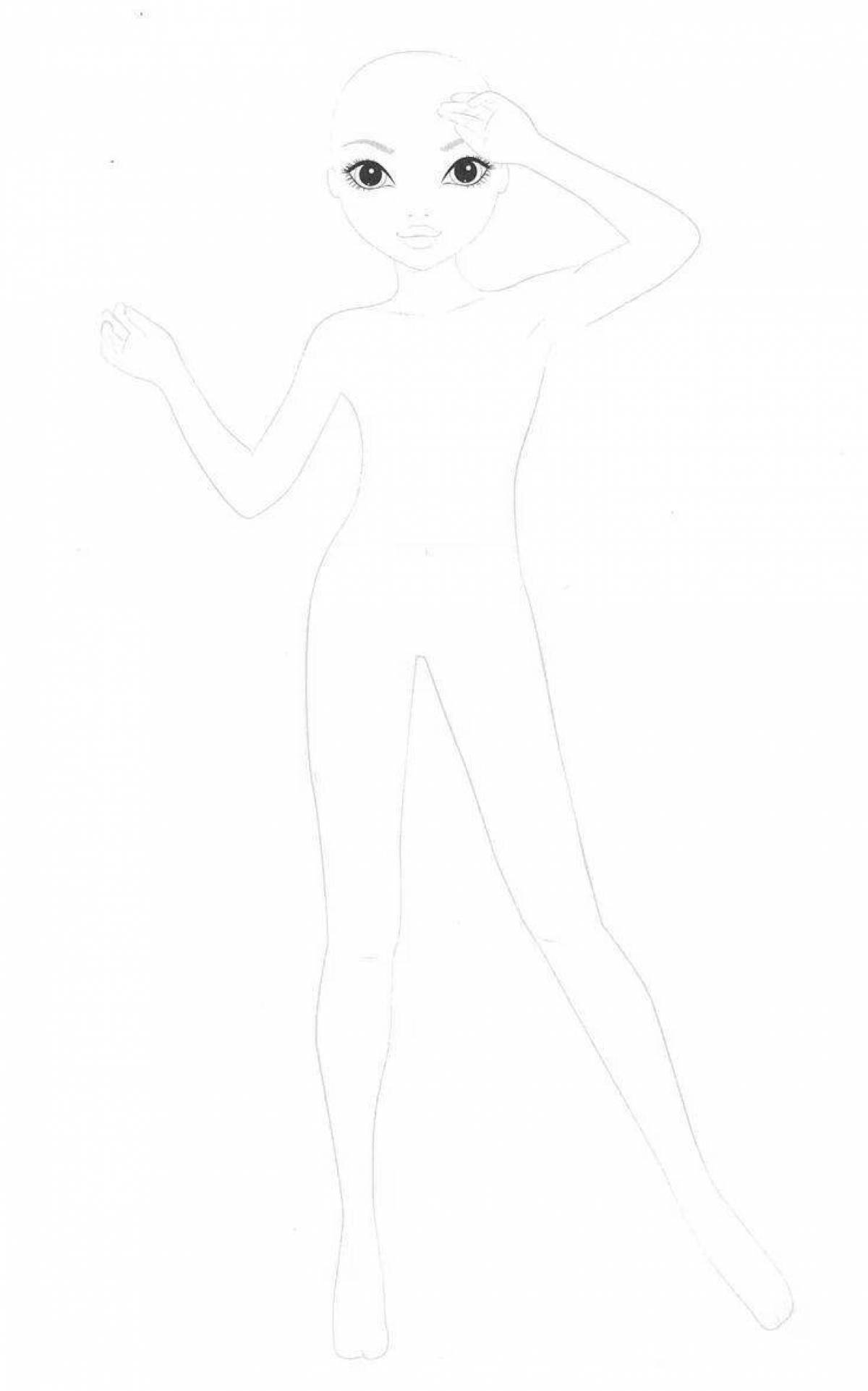 Coloring page elegant top model