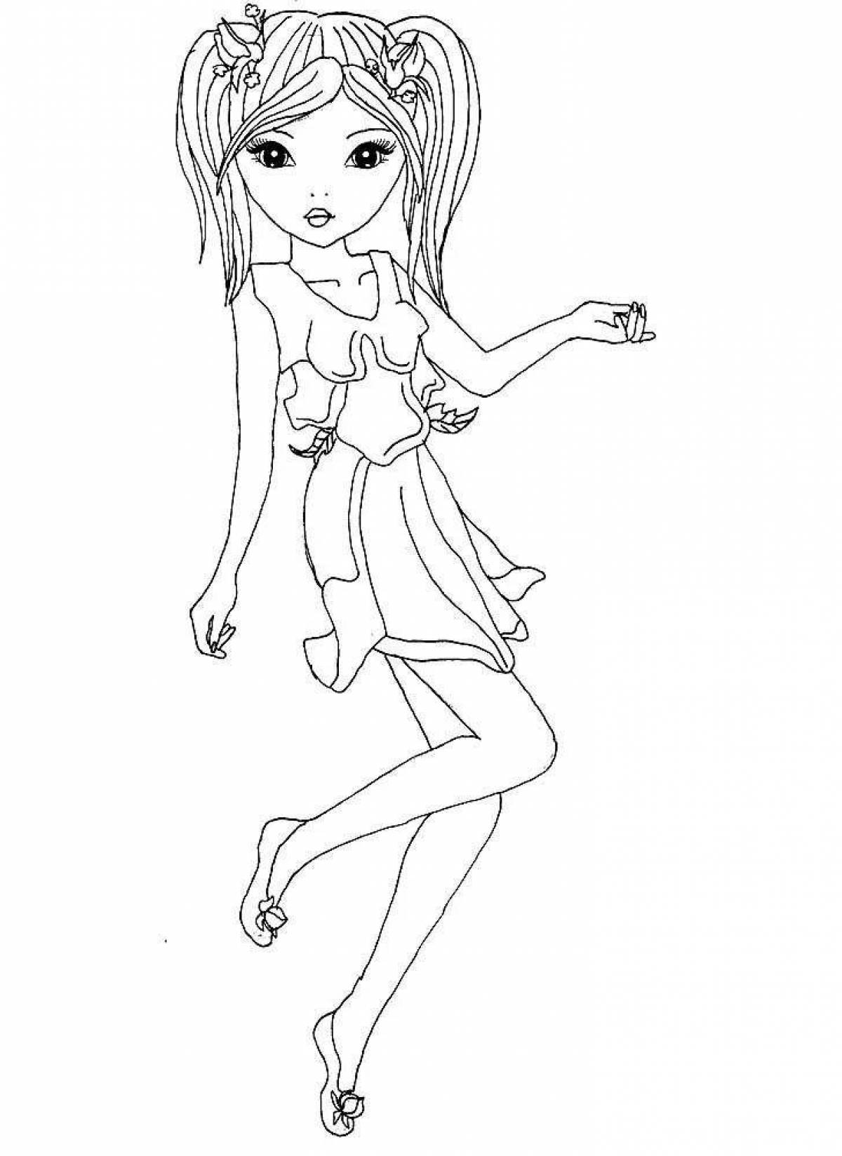 High top model coloring page