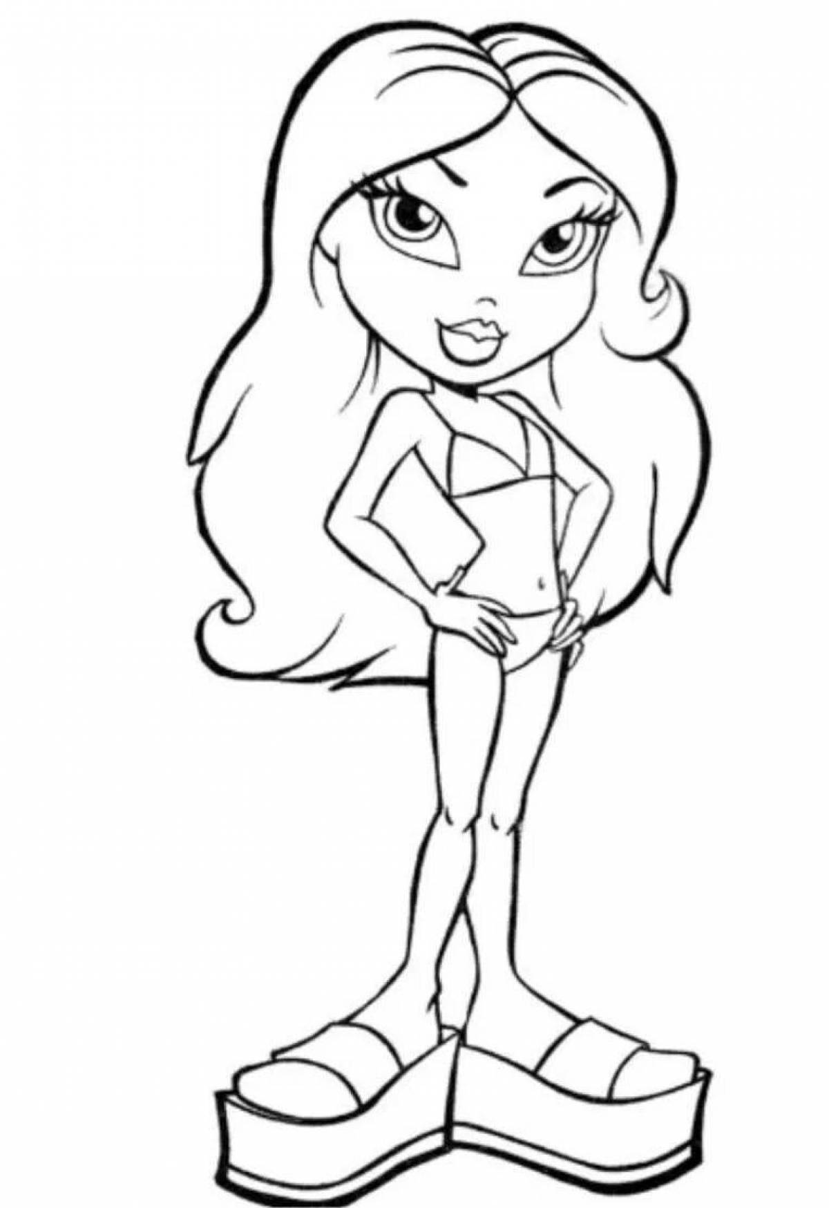 Раскраска Буйная раскраска куклы bratz
