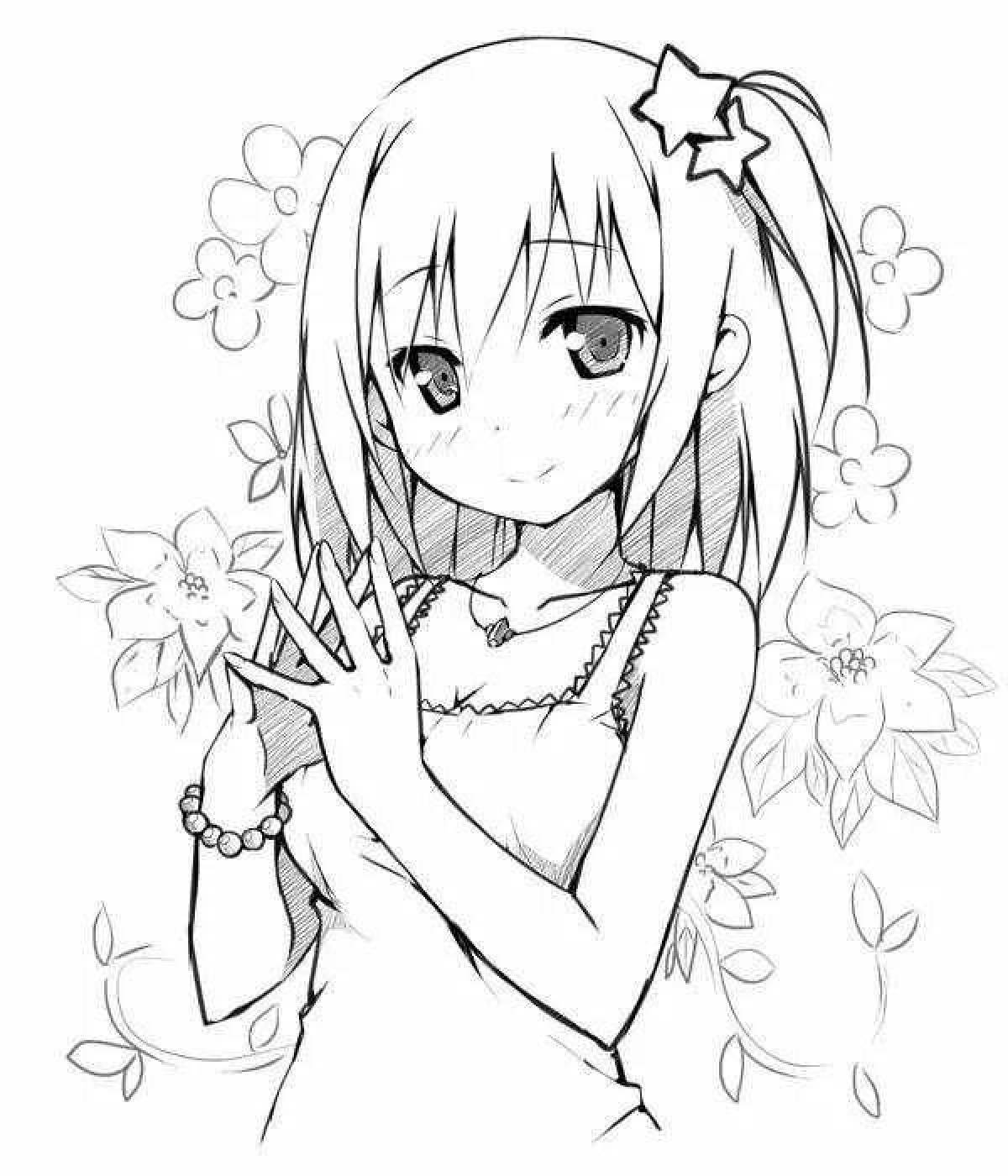 Anime chunk dynamic coloring page