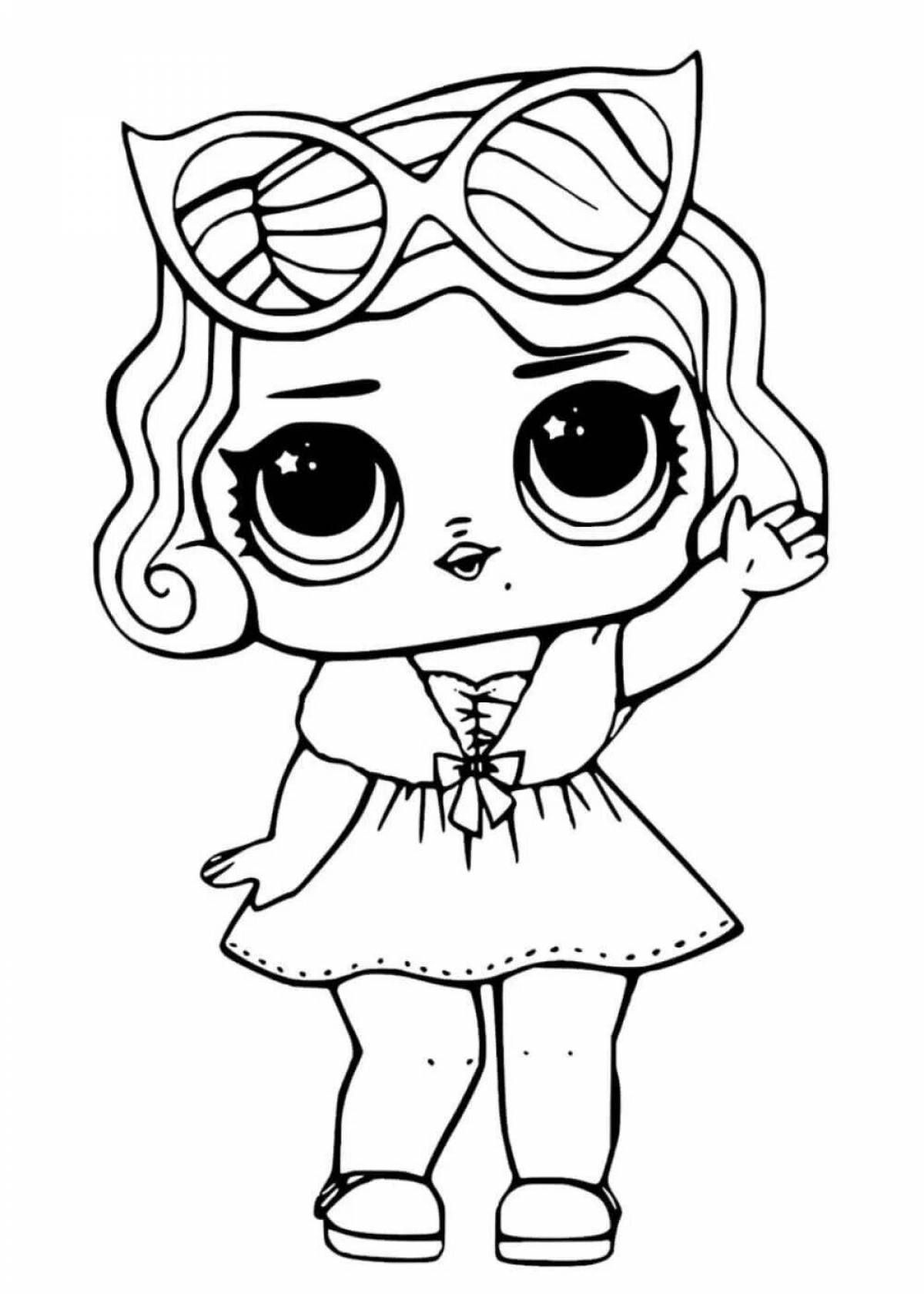 Playful lol doll coloring printout