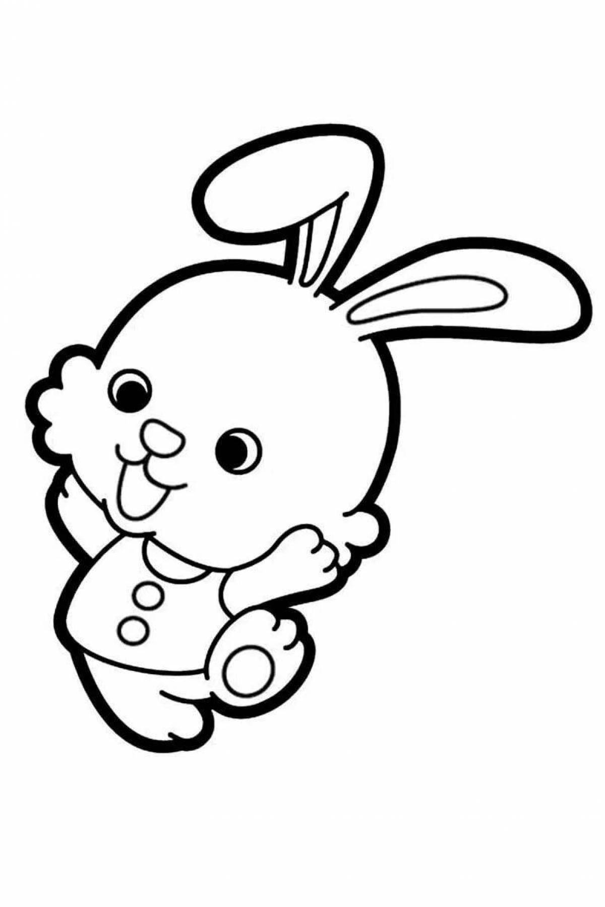 Adorable bunny coloring picture for kids