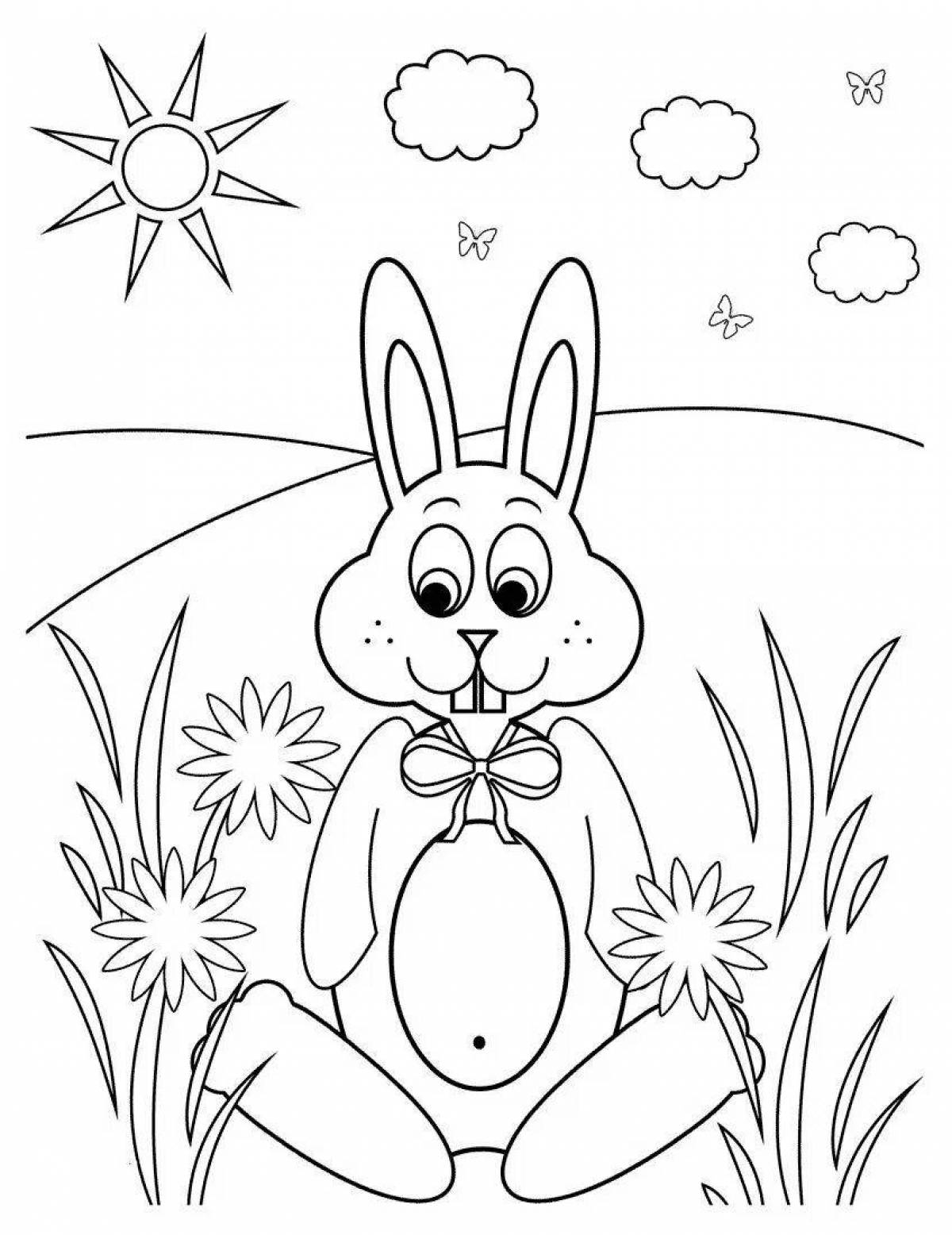 Великолепная раскраска кролика для детей