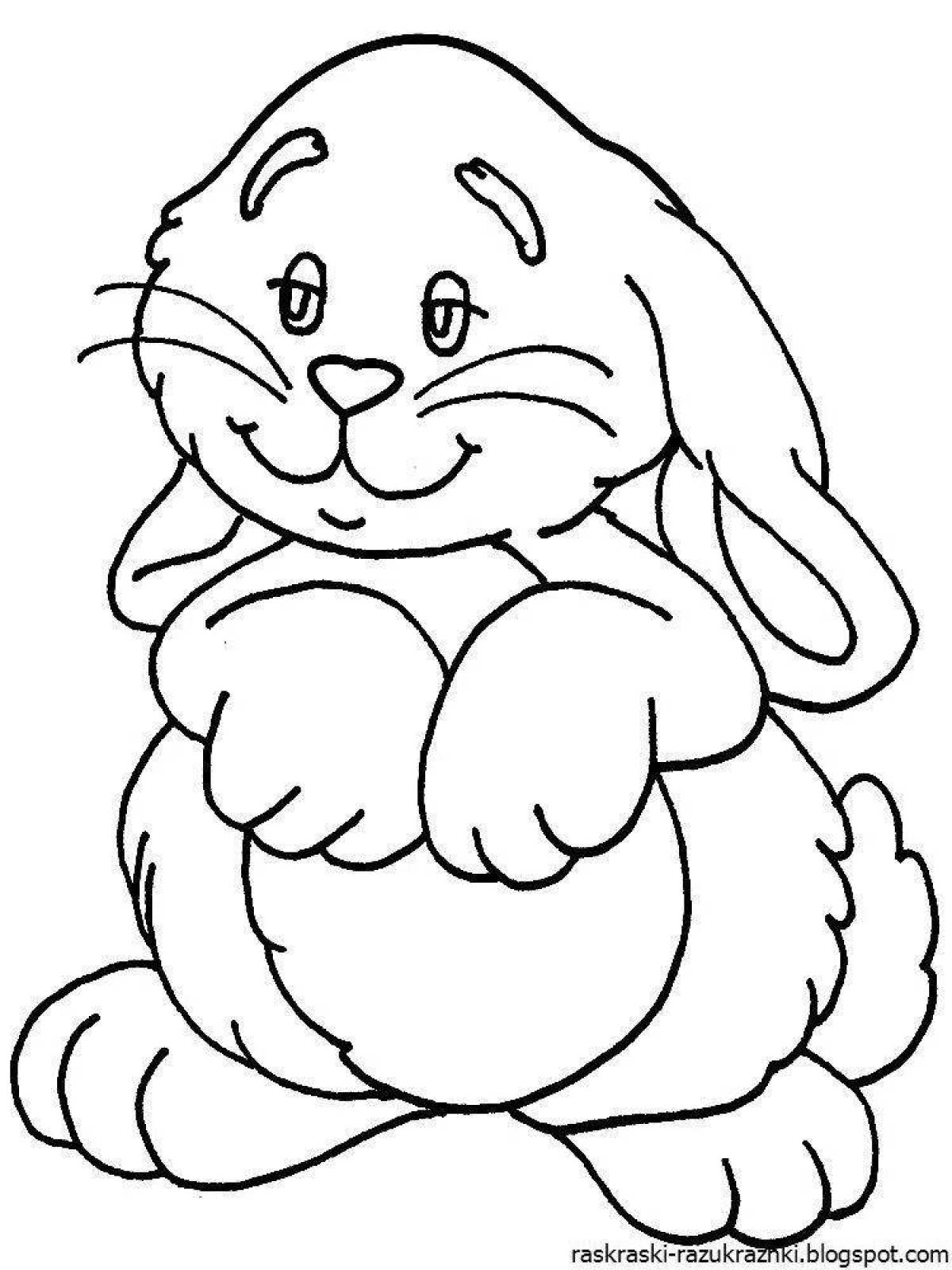 Волшебная раскраска кролика для детей