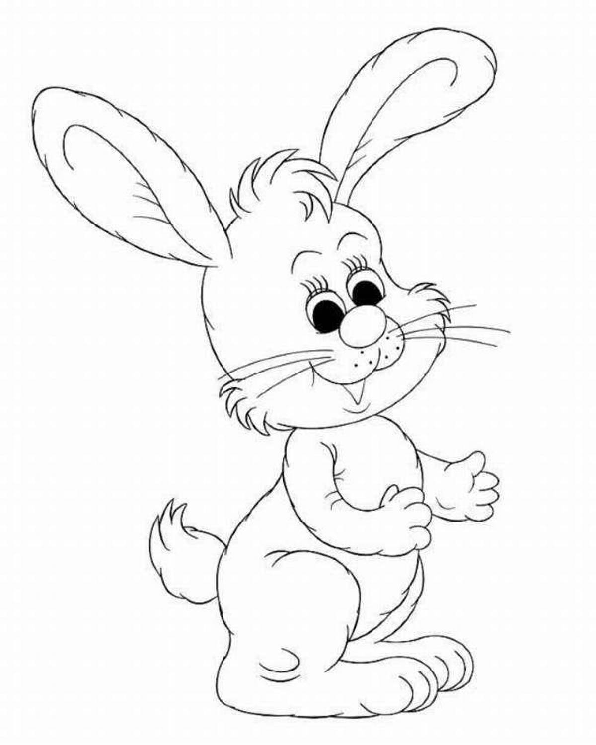 Soulful bunny coloring for kids