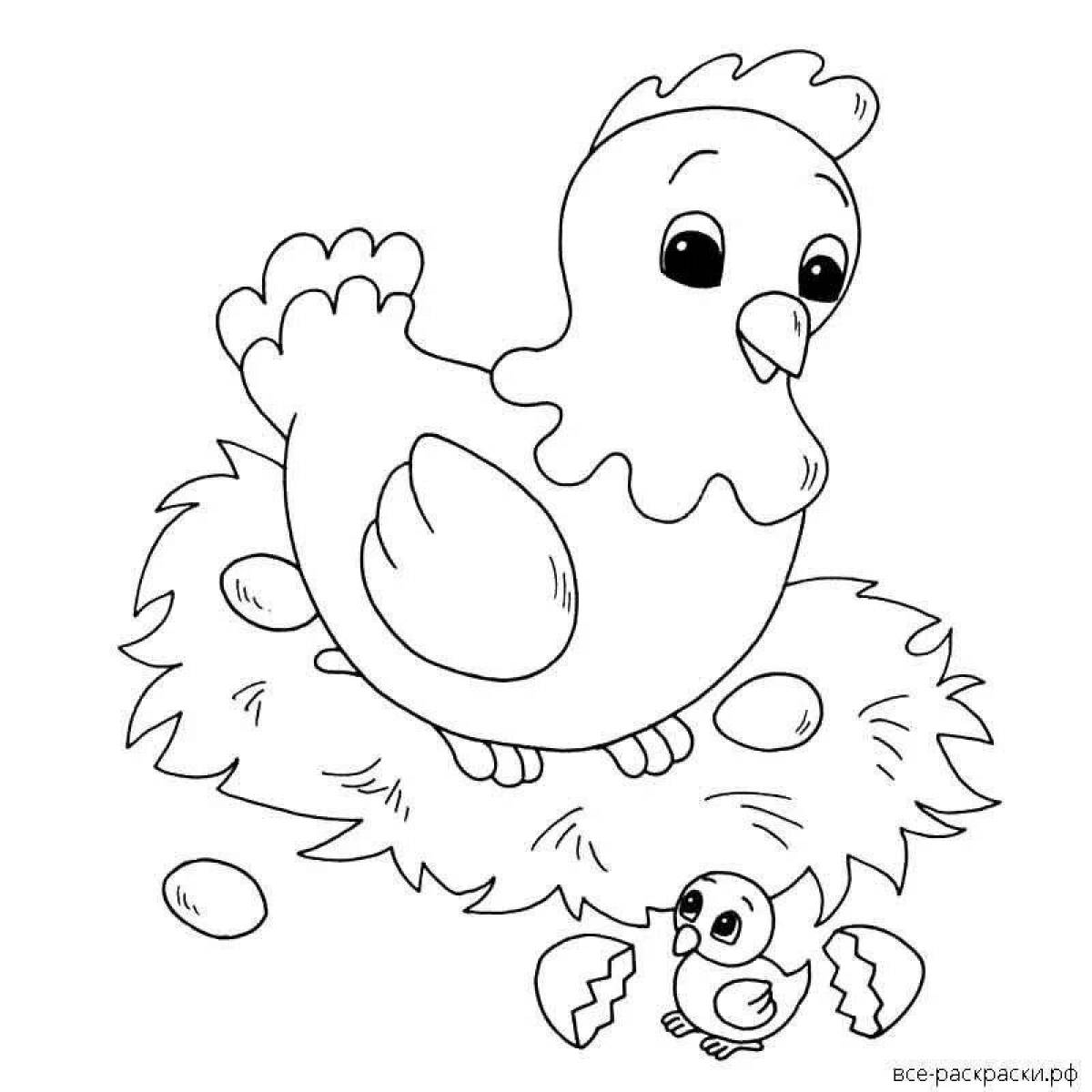 Раскраска веселый цыпленок для детей