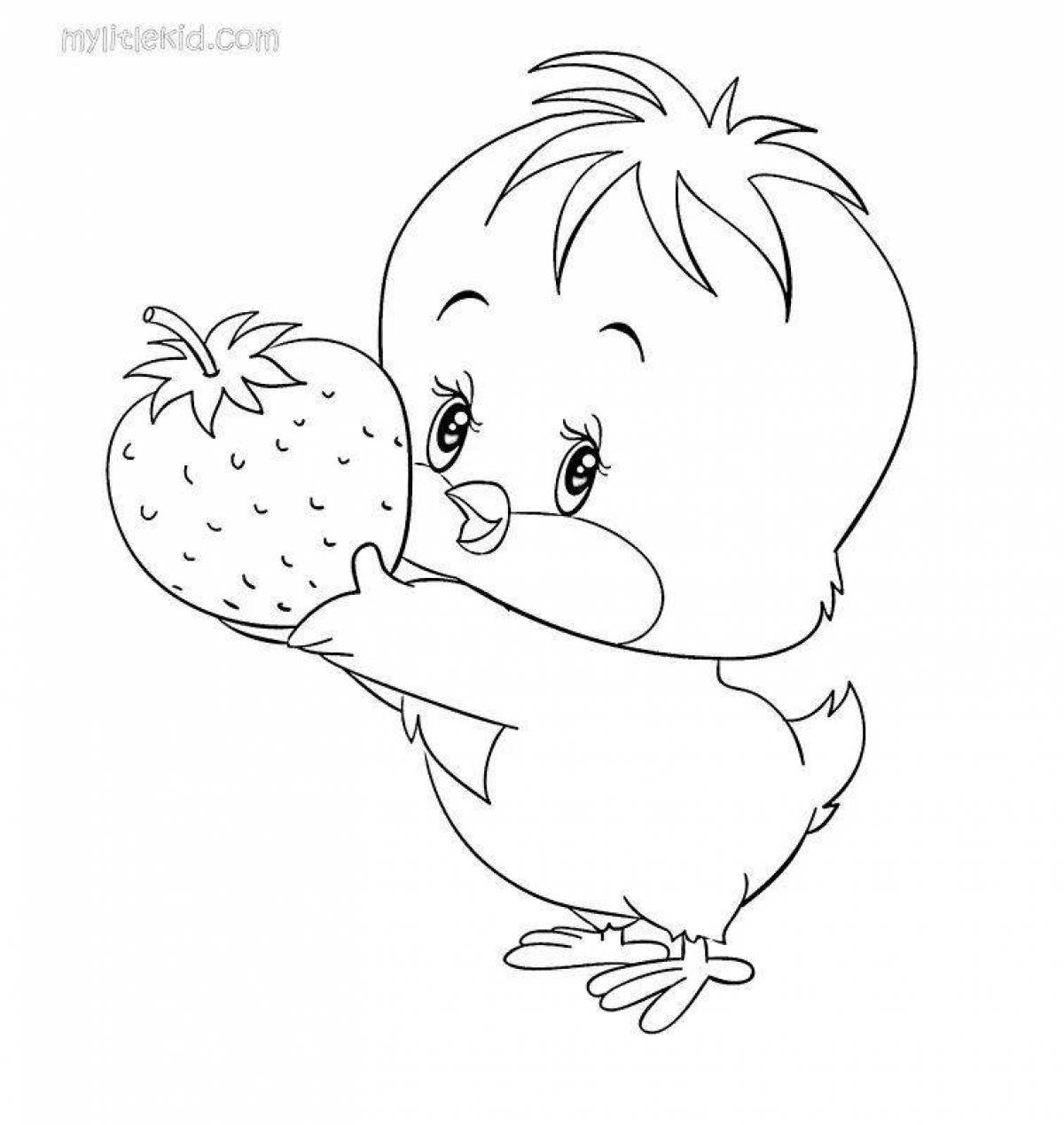 Раскраска «милый цыпленок» для детей 4-5 лет