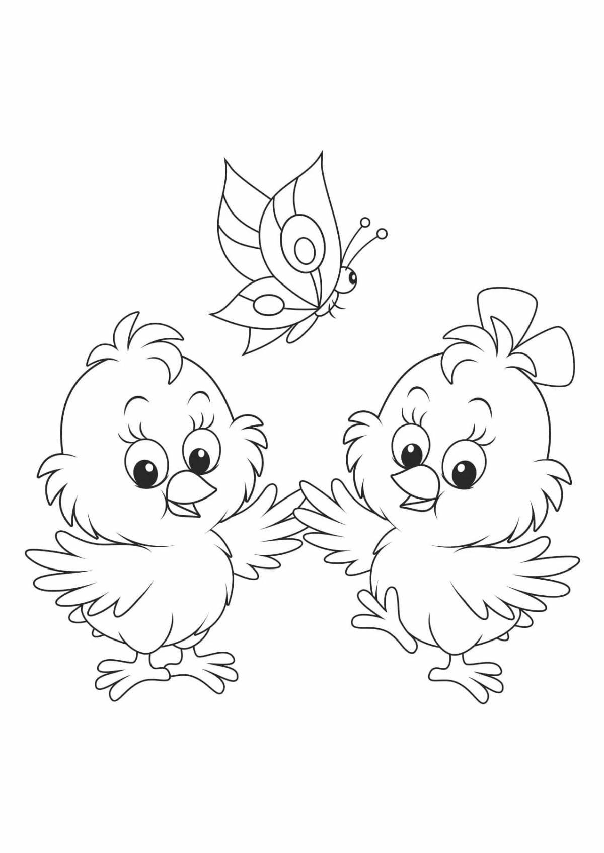 Cute chick coloring book for kids