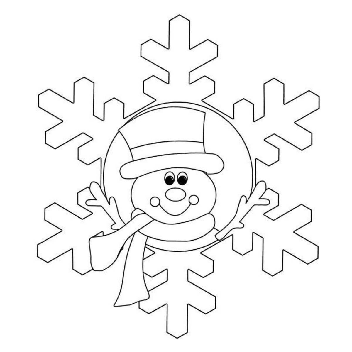 Adorable snowflake coloring book for kids 3-4 years old