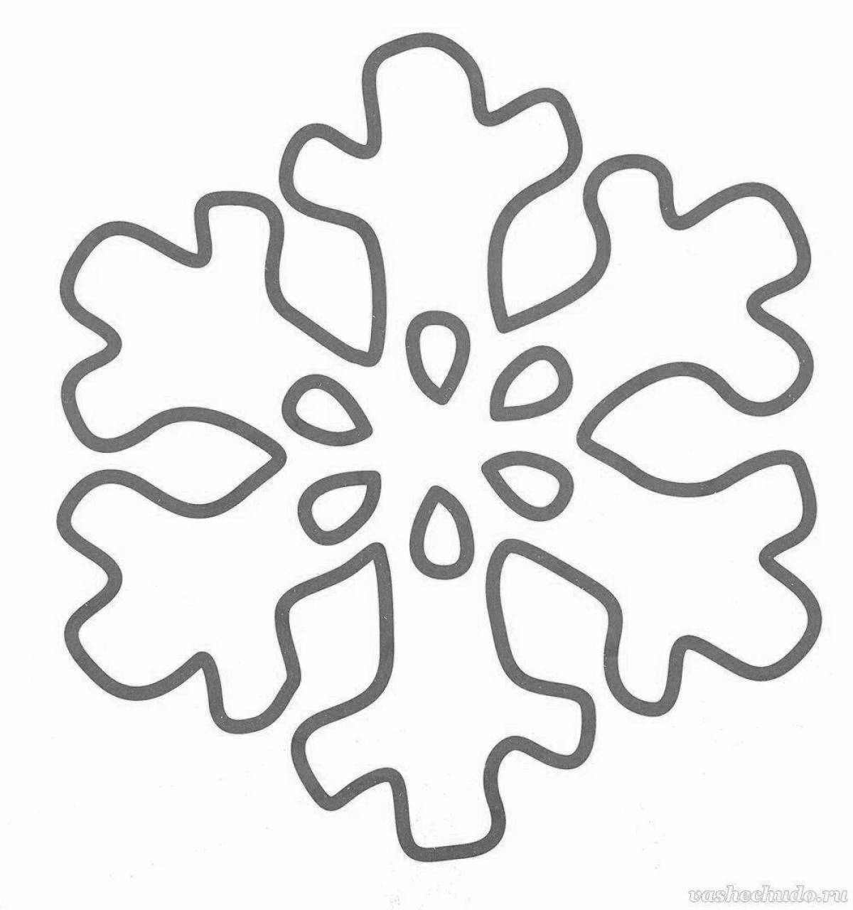 Восхитительная раскраска снежинка для детей 3-4 лет