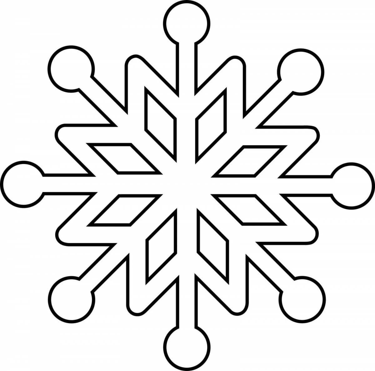 Bright coloring snowflake for children 3-4 years old