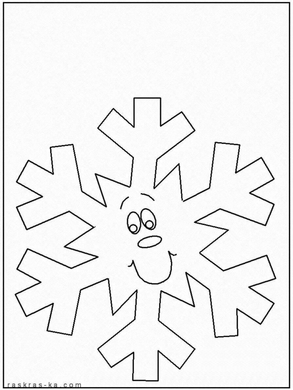 Волшебная раскраска снежинка для детей 3-4 лет