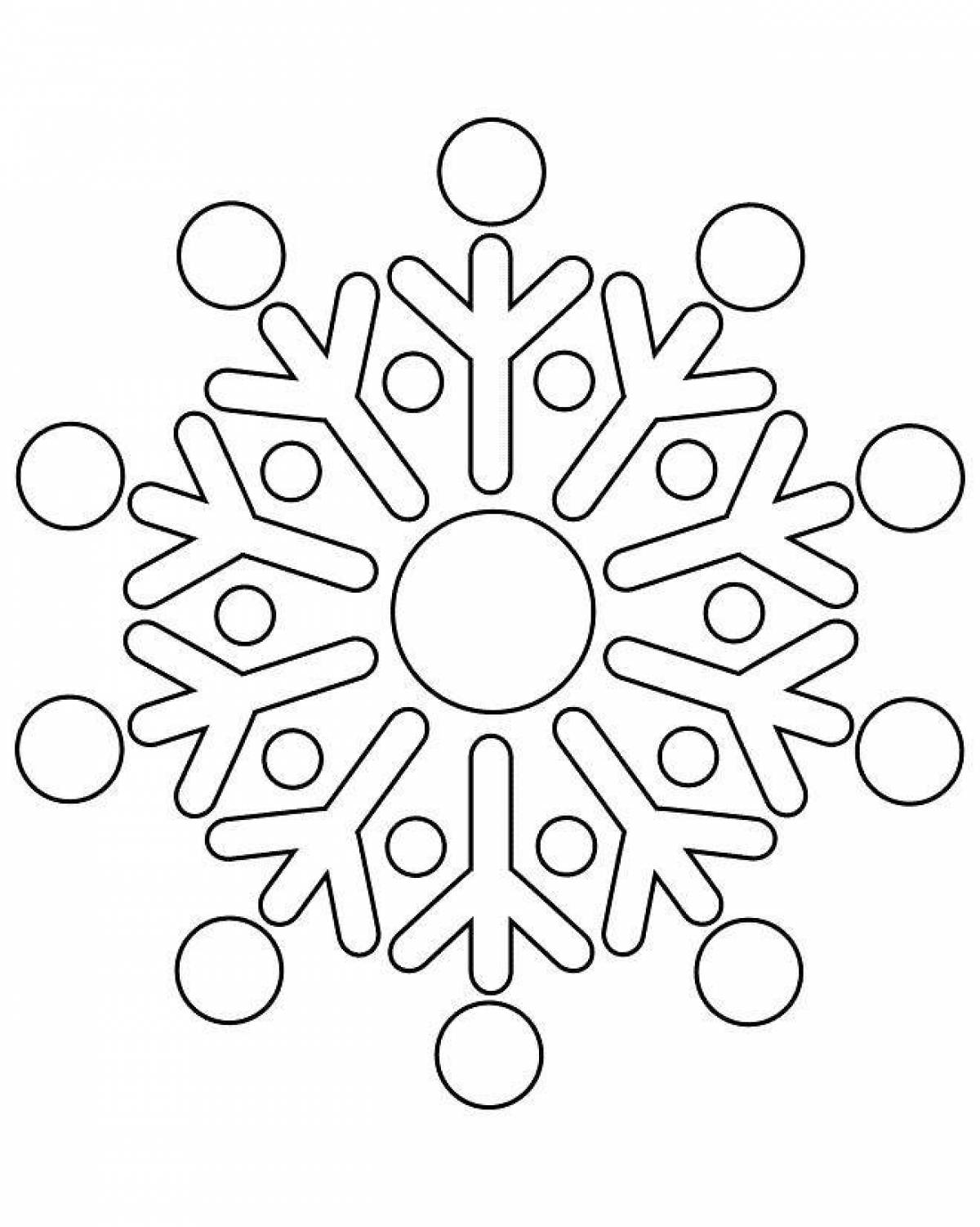 Cute snowflake coloring book for kids 3-4 years old