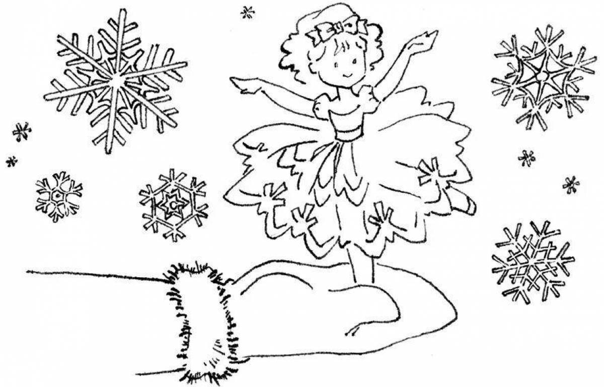 Awesome snowflake coloring book for kids 3-4 years old