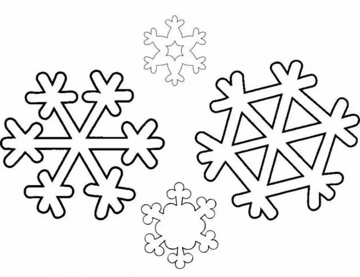 Fantastic snowflake coloring book for children 3-4 years old