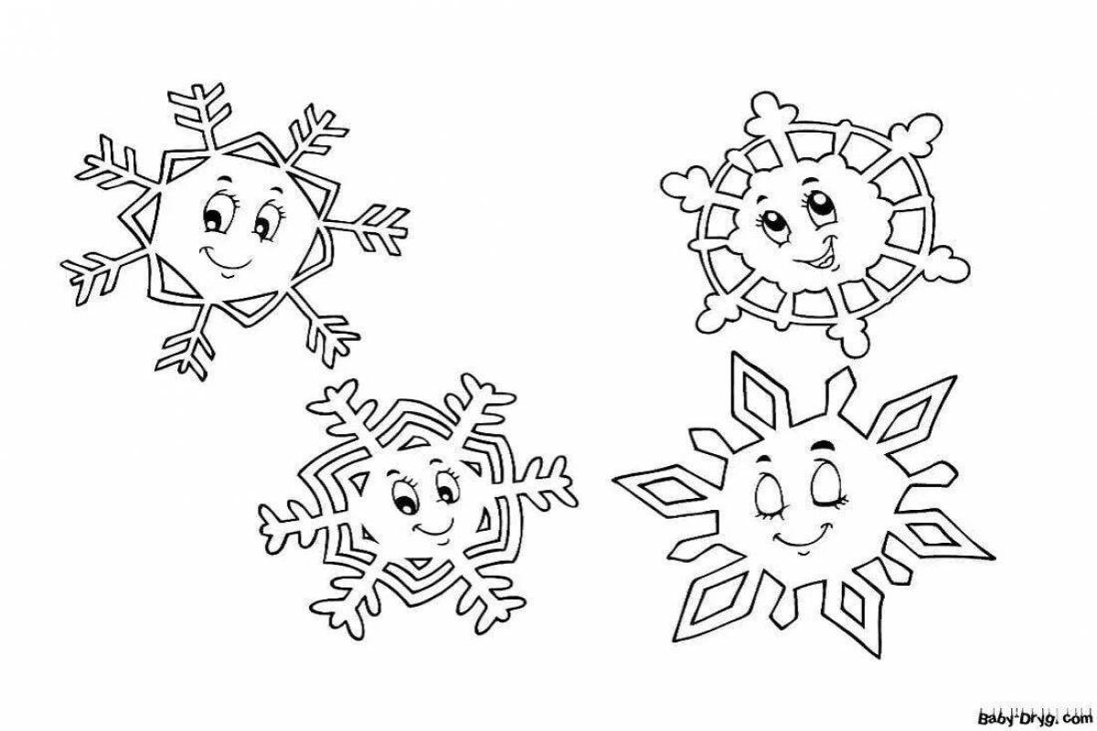 Dazzling snowflake coloring book for 3-4 year olds