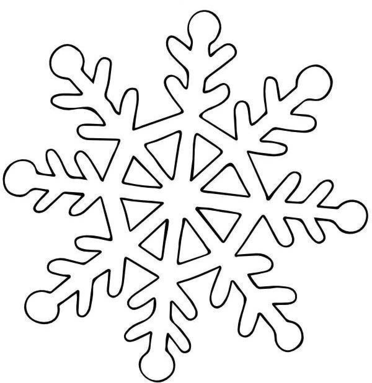 Violent coloring snowflake for children 3-4 years old