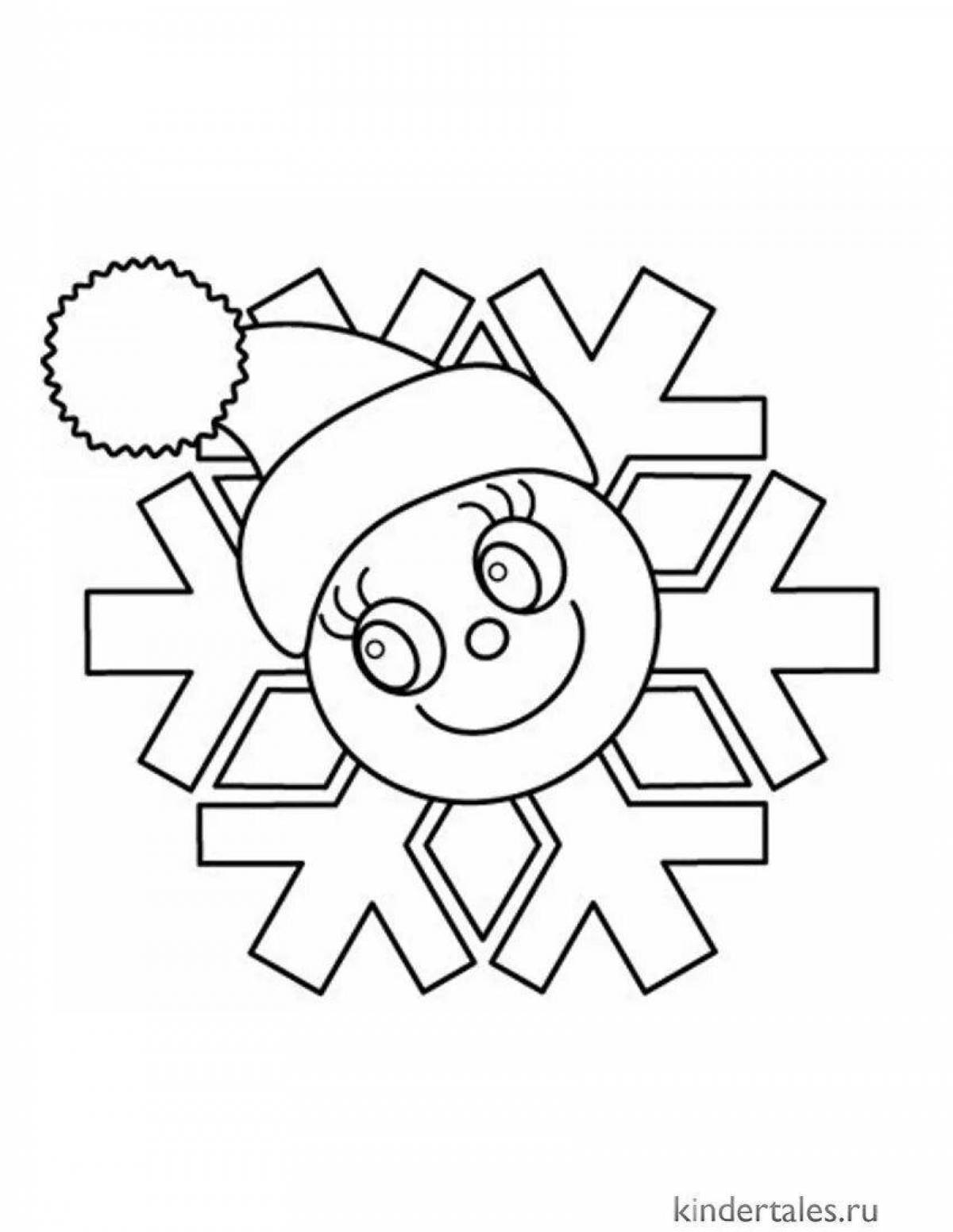 Rainbow snowflake coloring book for kids 3-4 years old