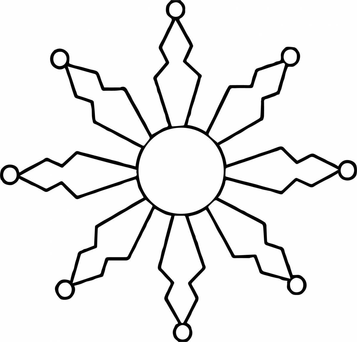 Sparkling snowflake coloring book for 3-4 year olds