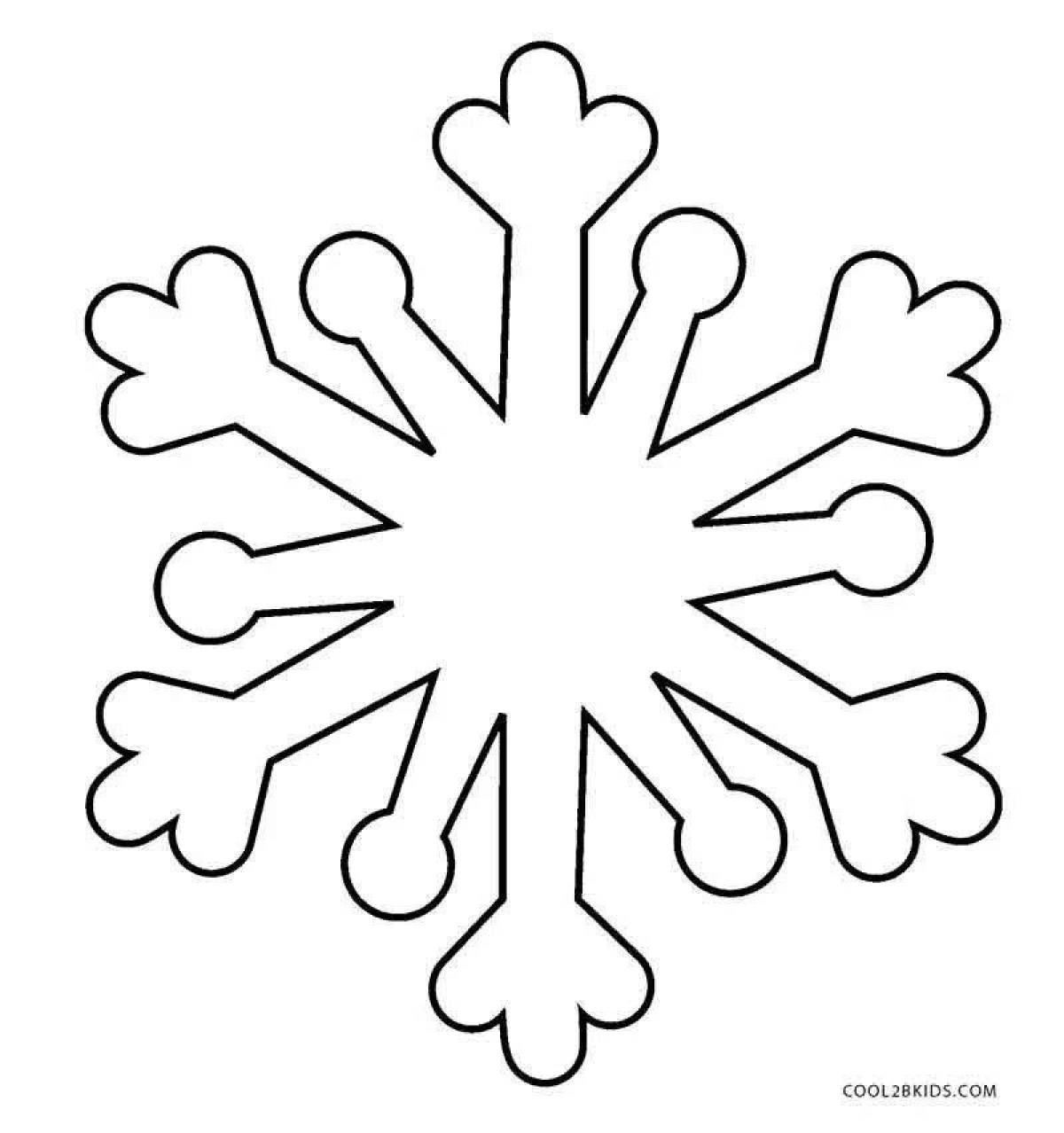 Живая раскраска снежинка для детей 3-4 лет