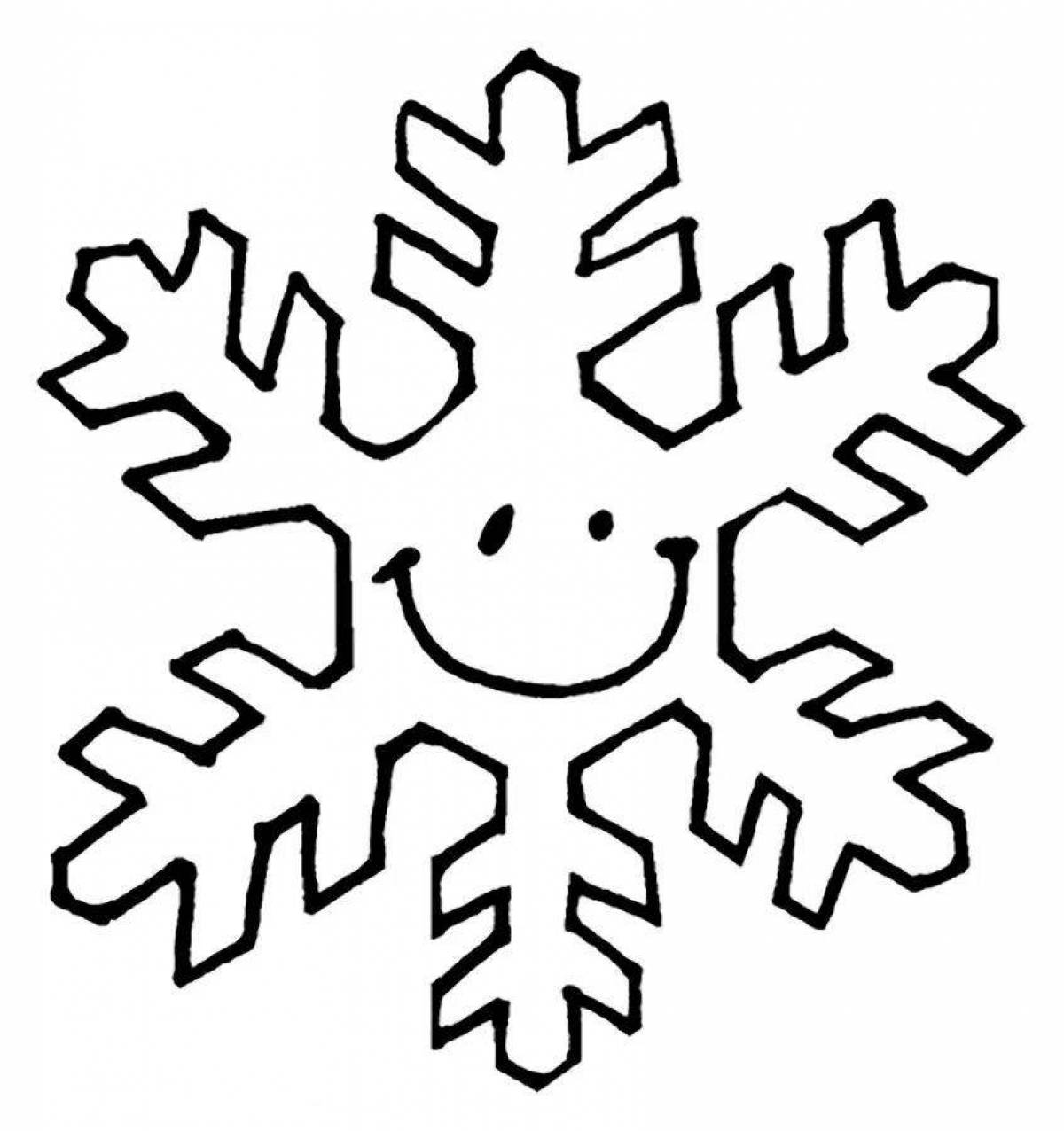 Fancy coloring snowflake for children 3-4 years old