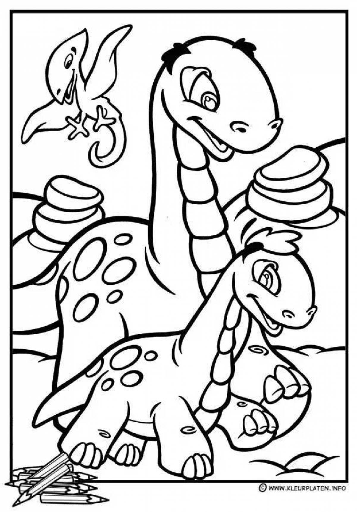 Colorful dino coloring page