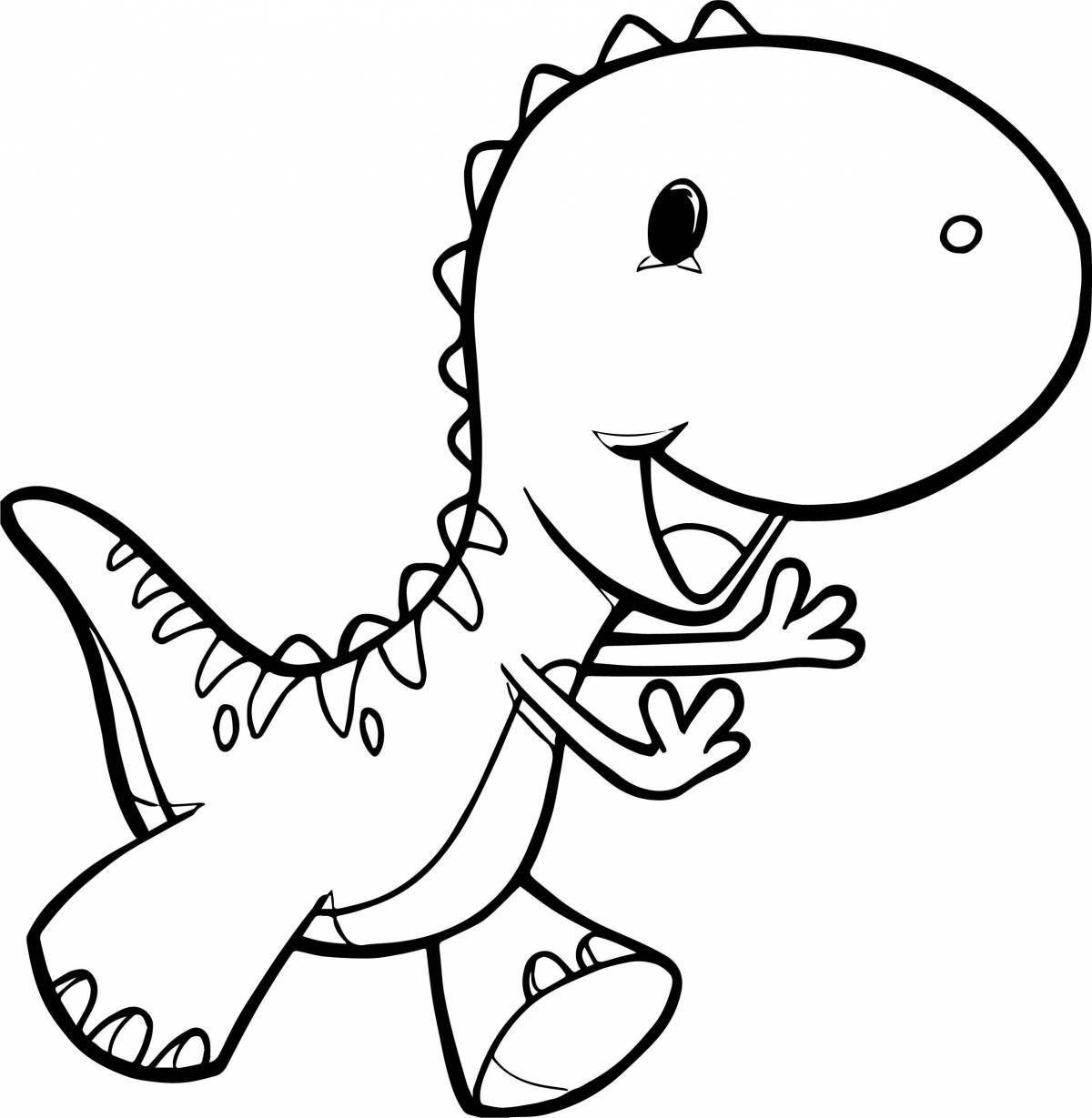 Animated dino coloring page