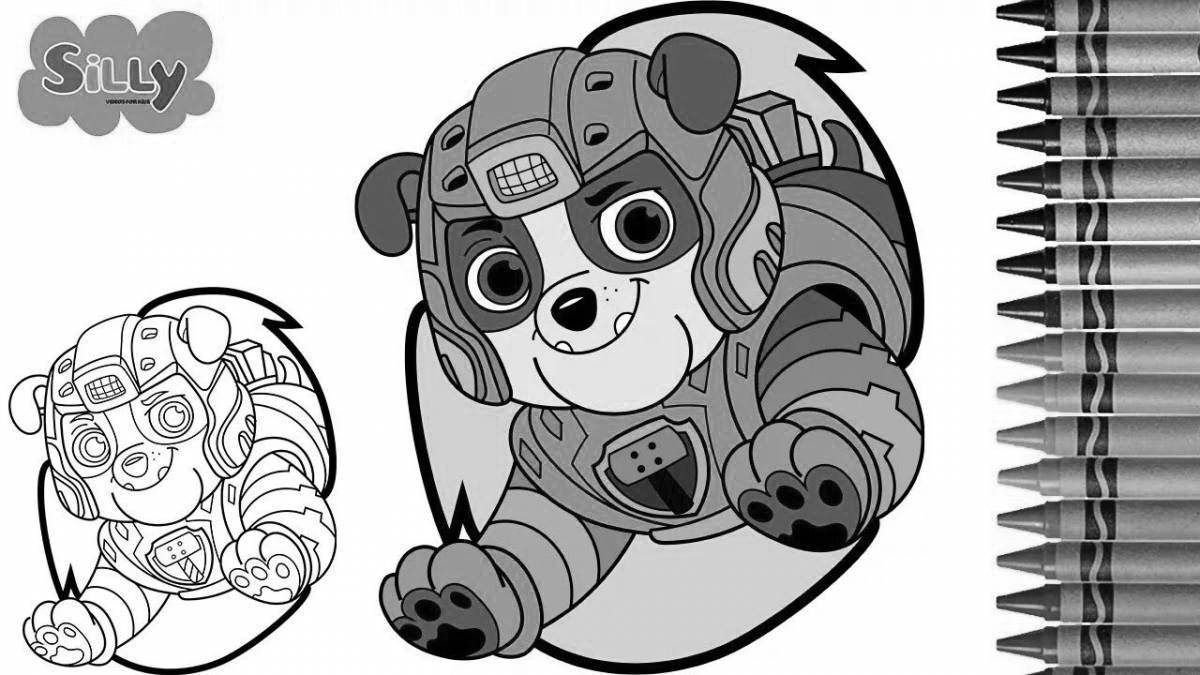 Inquisitive-eyed coloring mega puppies