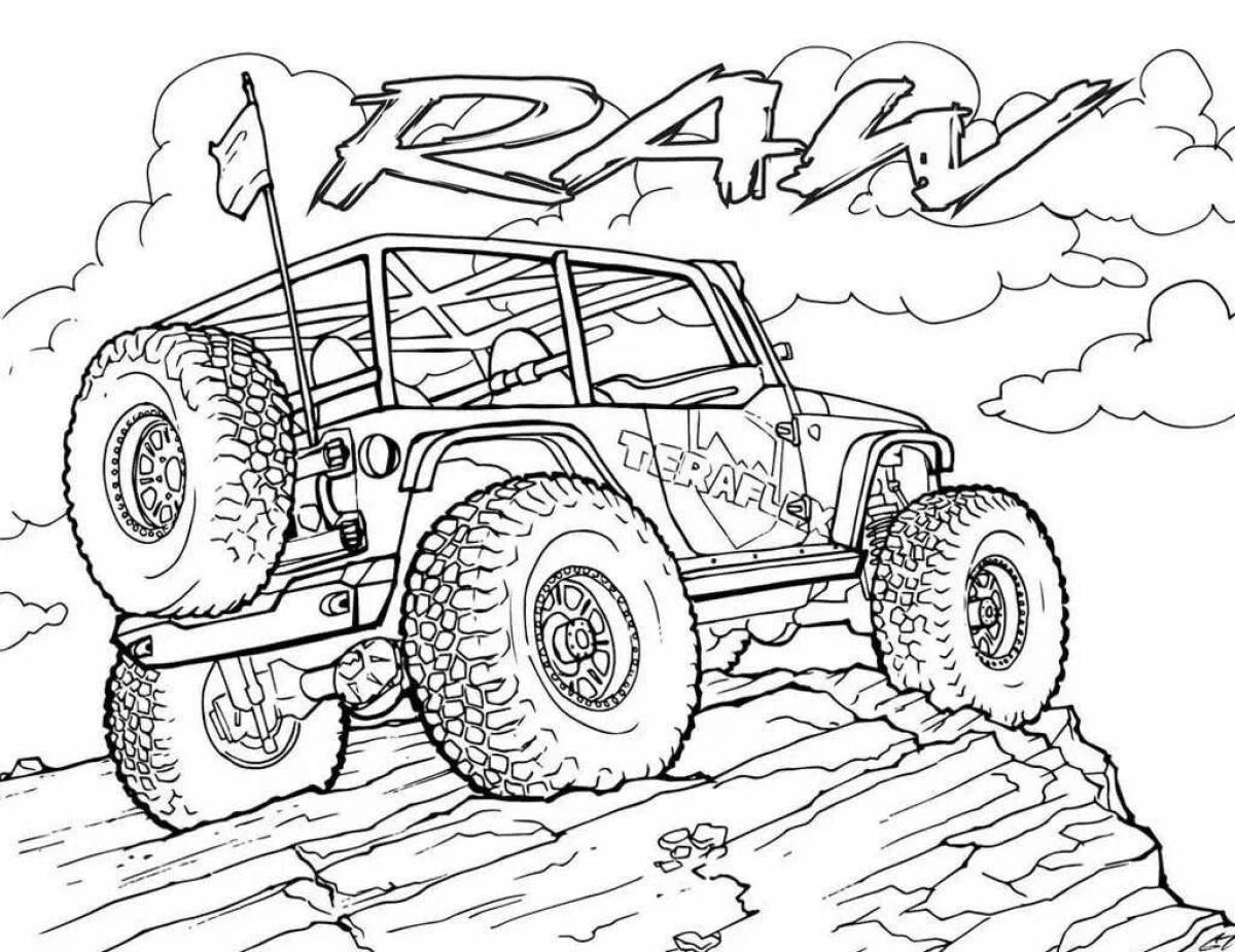Coloring page brave jeep