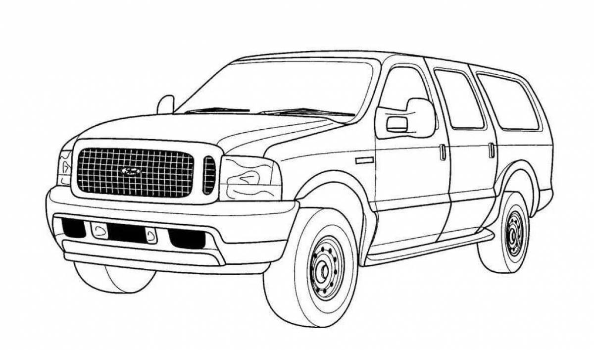 Luxury jeep coloring page